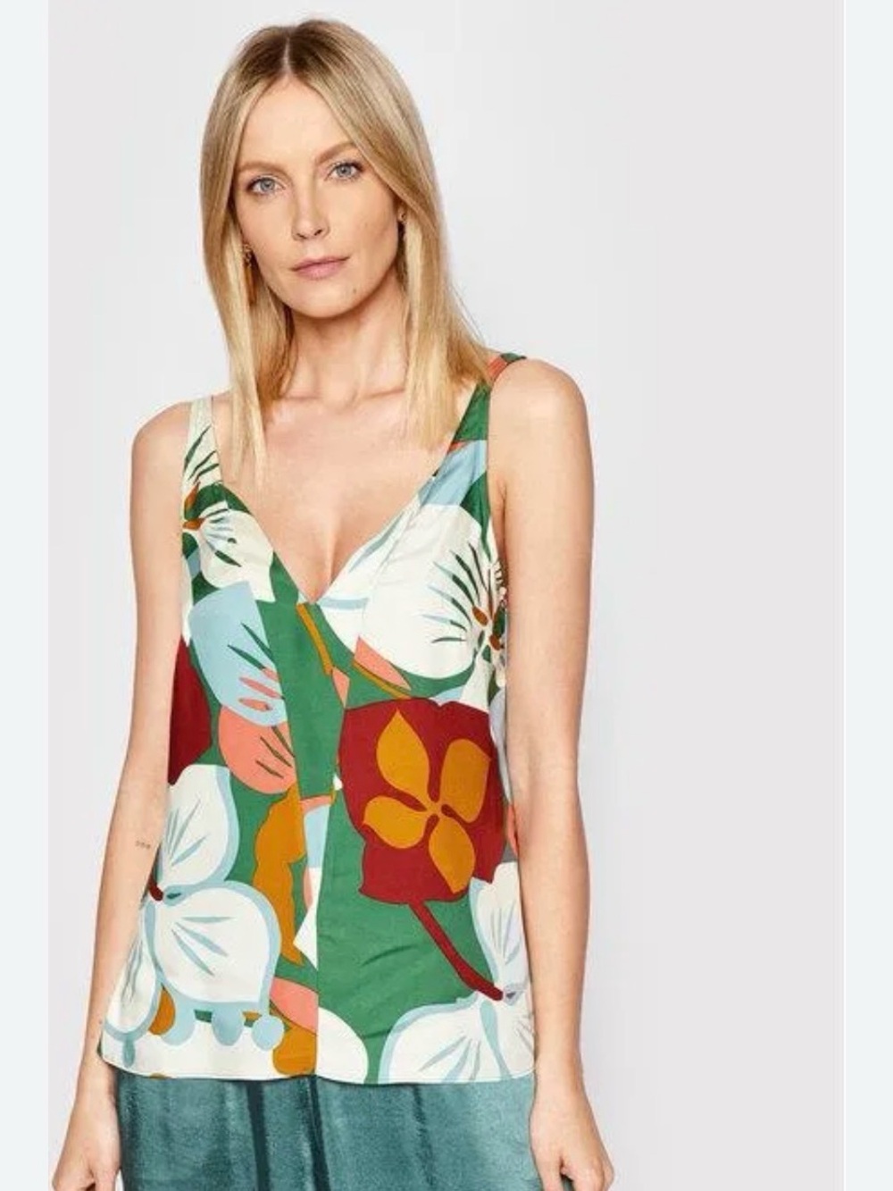 Ted Baker NETHY Double Layer Effect Cami Top Floral Tropical Size US 6